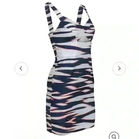 YUMI KIM Orange Blue White cutout sheath knee length dress Size Small/XS 0/2 - Picture 3 of 14